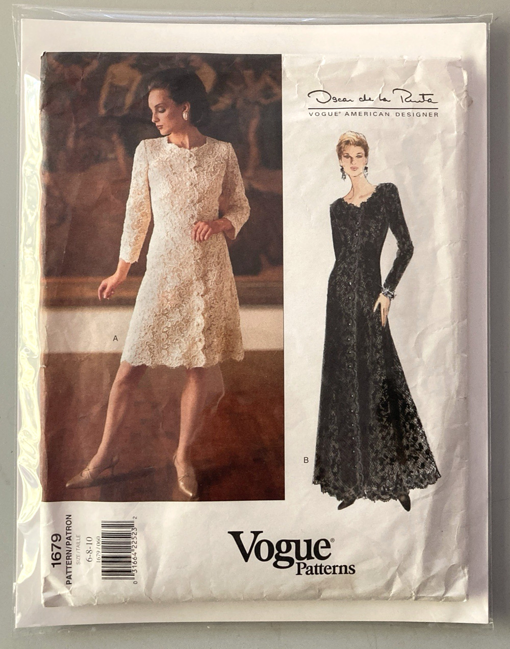 Vogue American Designer 1679 Oscar de la Renta Evening Misses Sz 6-10 Uncut '95